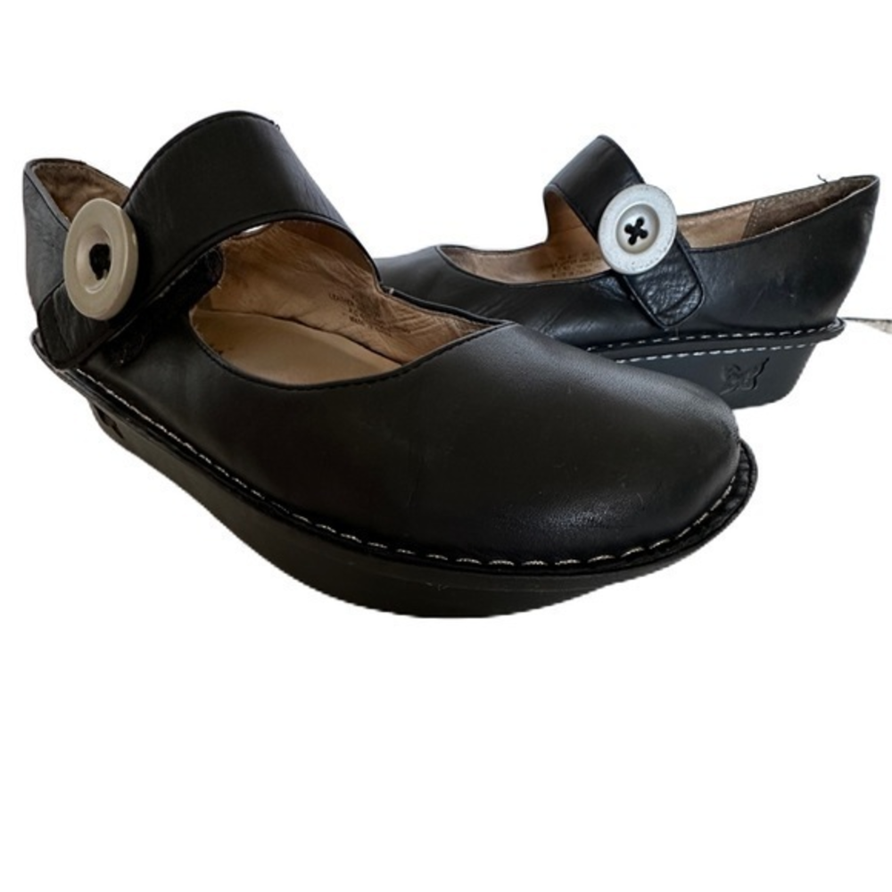 Algeria by PG Lite‎ Black Mary Jane Clog Size 39 Velcro Snap